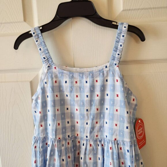 Girls Wonder Nation Americana Woven Dress XL (14-16) Blue/White/Red Checkered - Picture 3 of 10